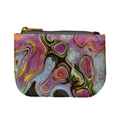 Retro Background Colorful Hippie Mini Coin Purses