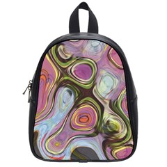 Retro Background Colorful Hippie School Bag (Small)