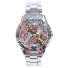 Retro Background Colorful Hippie Stainless Steel Analogue Watch