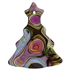Retro Background Colorful Hippie Christmas Tree Ornament (Two Sides)