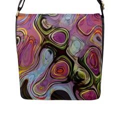 Retro Background Colorful Hippie Flap Messenger Bag (L) 