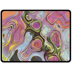 Retro Background Colorful Hippie Double Sided Fleece Blanket (Large) 