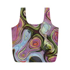 Retro Background Colorful Hippie Full Print Recycle Bags (M) 