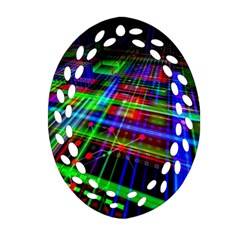 Electronics Board Computer Trace Ornament (oval Filigree) by Sapixe