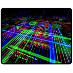 Electronics Board Computer Trace Double Sided Fleece Blanket (medium)  by Sapixe