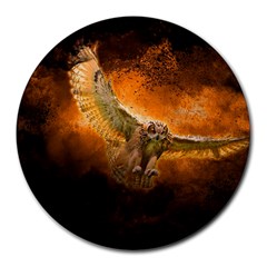 Art Creative Graphic Arts Owl Round Mousepads by Sapixe