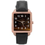 Metalworking Iron Radio Weld Metal Rose Gold Leather Watch  Front