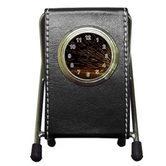 Metalworking Iron Radio Weld Metal Pen Holder Desk Clocks by Sapixe