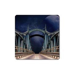 Bridge Mars Space Planet Square Magnet