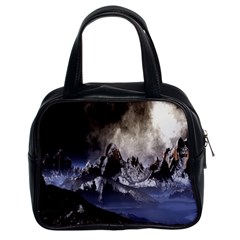 Mountains Moon Earth Space Classic Handbags (2 Sides)