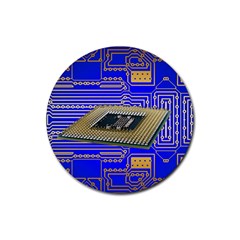 Processor Cpu Board Circuits Rubber Coaster (round) 