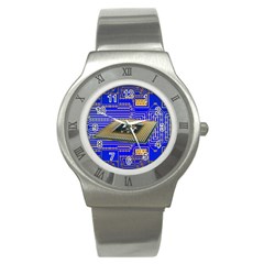 Processor Cpu Board Circuits Stainless Steel Watch by Sapixe