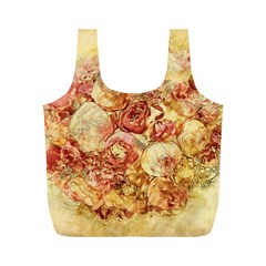 Vintage Digital Graphics Flower Full Print Recycle Bags (M) 