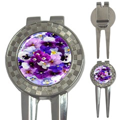 Graphic Background Pansy Easter 3-in-1 Golf Divots by Sapixe