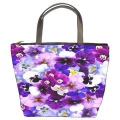 Graphic Background Pansy Easter Bucket Bags by Sapixe