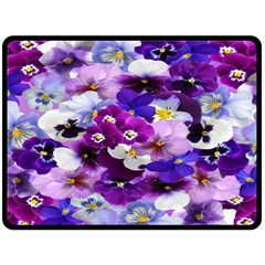 Graphic Background Pansy Easter Fleece Blanket (large)  by Sapixe