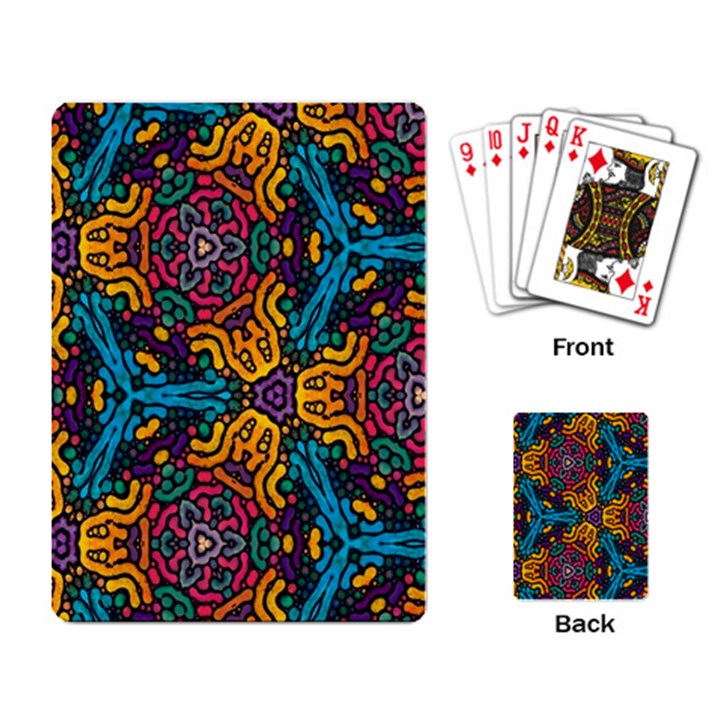 Grubby Colors Kaleidoscope Pattern Playing Card