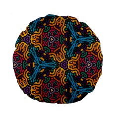 Grubby Colors Kaleidoscope Pattern Standard 15  Premium Flano Round Cushions