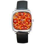 Gerbera Flowers Nature Plant Square Metal Watch Front