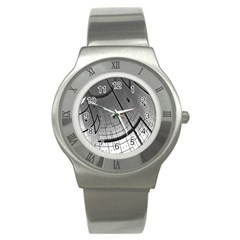 Graphic Design Background Stainless Steel Watch