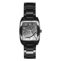 Graphic Design Background Stainless Steel Barrel Watch