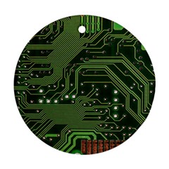 Board Computer Chip Data Processing Ornament (round) by Sapixe