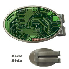 Board Computer Chip Data Processing Money Clips (oval)  by Sapixe