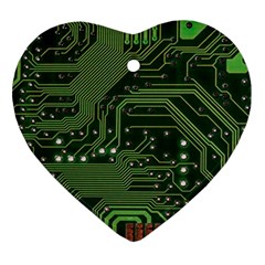 Board Computer Chip Data Processing Heart Ornament (two Sides) by Sapixe