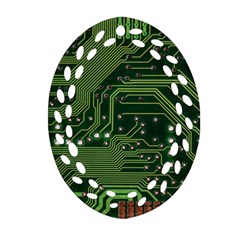 Board Computer Chip Data Processing Oval Filigree Ornament (two Sides) by Sapixe