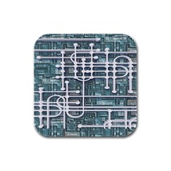 Board Circuit Control Center Rubber Square Coaster (4 Pack) 