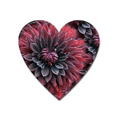 Flower Fractals Pattern Design Creative Heart Magnet