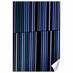 Shades Of Blue Stripes Striped Pattern Canvas 24  X 36  by yoursparklingshop