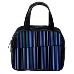 Shades Of Blue Stripes Striped Pattern Classic Handbags (one Side) by yoursparklingshop