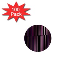 Shades Of Pink And Black Striped Pattern 1  Mini Magnets (100 Pack)  by yoursparklingshop