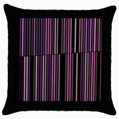 Shades Of Pink And Black Striped Pattern Throw Pillow Case (black) by yoursparklingshop