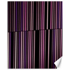 Shades Of Pink And Black Striped Pattern Canvas 11  X 14   by yoursparklingshop