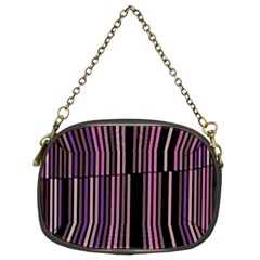 Shades Of Pink And Black Striped Pattern Chain Purses (two Sides)  by yoursparklingshop