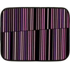 Shades of Pink and Black Striped Pattern Fleece Blanket (Mini)