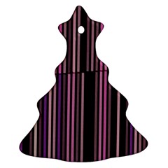 Shades Of Pink And Black Striped Pattern Christmas Tree Ornament (two Sides) by yoursparklingshop