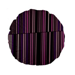 Shades of Pink and Black Striped Pattern Standard 15  Premium Round Cushions