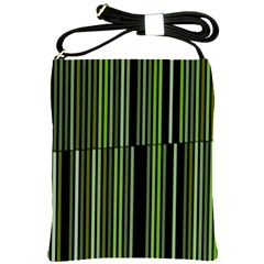 Shades Of Green Stripes Striped Pattern Shoulder Sling Bags by yoursparklingshop