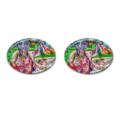 Budha Denied The Shine Of The World Cufflinks (oval) by bestdesignintheworld