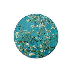 Almond Blossom  Rubber Round Coaster (4 Pack)  by Valentinaart