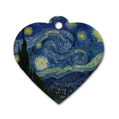 The Starry Night  Dog Tag Heart (two Sides) by Valentinaart