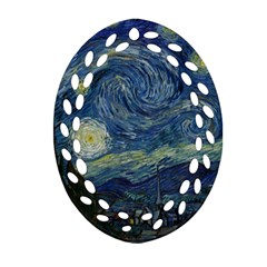 The Starry Night  Ornament (oval Filigree) by Valentinaart