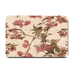 Textured Vintage Floral Design Small Doormat  by dflcprints