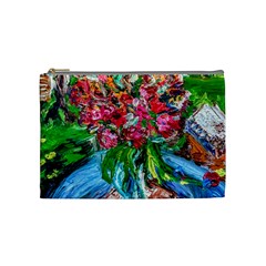 Paint, Flowers And Book Cosmetic Bag (medium)  by bestdesignintheworld