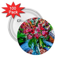 Paint, Flowers And Book 2 25  Buttons (100 Pack)  by bestdesignintheworld