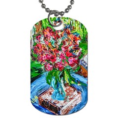 Paint, Flowers And Book Dog Tag (one Side) by bestdesignintheworld