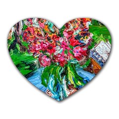 Paint, Flowers And Book Heart Mousepads by bestdesignintheworld